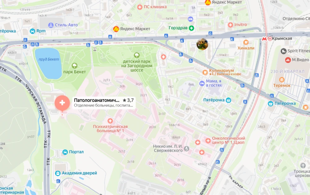 Морг городской клинической психиатрической больницы №1 им. Н.А.Алексеева